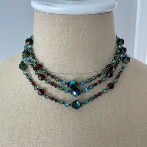 Ladybeads choker necklace beautiful, 3-strand